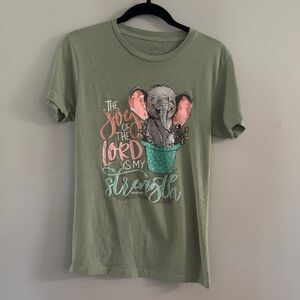 Love Faith Elephant Graphic Women’s T-Shirt